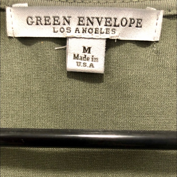 💚SOLD Olive green tie waist top - Picture 3 of 4